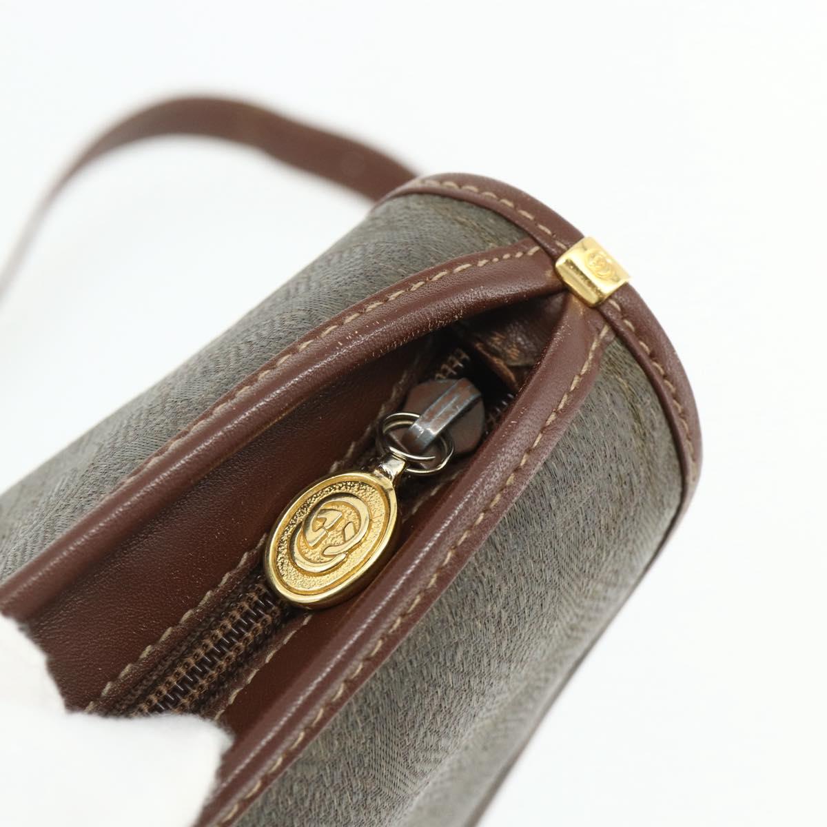 GUCCI Shoulder Bag Canvas Beige Gold Auth ep14080