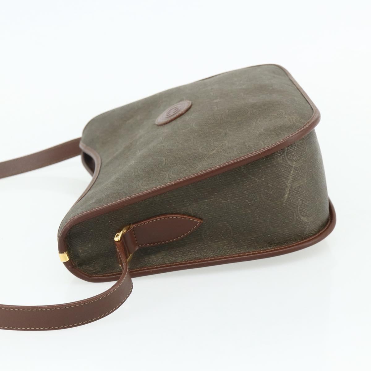GUCCI Shoulder Bag Canvas Beige Gold Auth ep14080