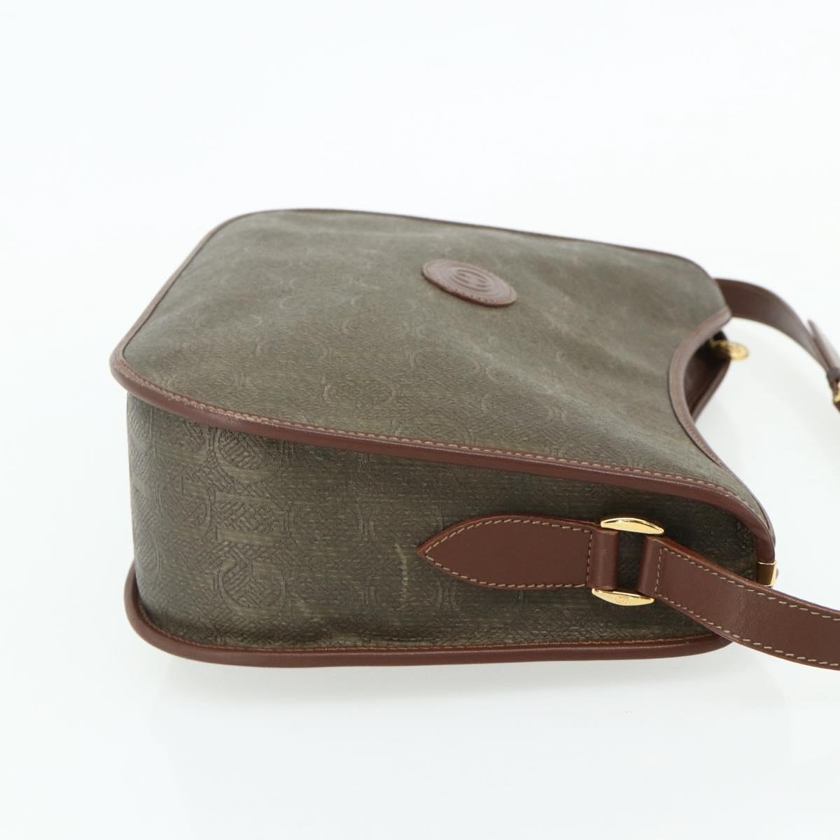 GUCCI Shoulder Bag Canvas Beige Gold Auth ep14080
