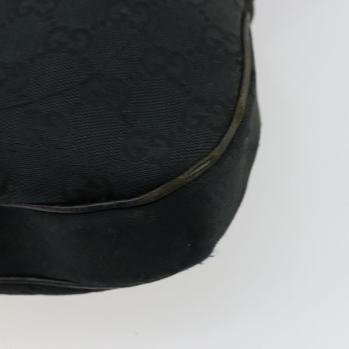 GUCCI GG Canvas New Jackie Shoulder Bag Black Gold 137335 Auth ep14093