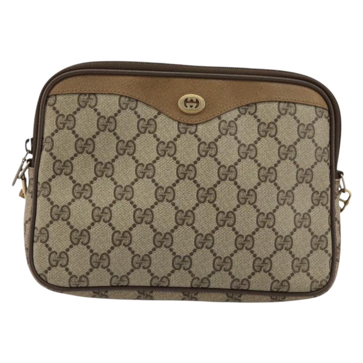GUCCI GG Supreme Shoulder Bag Beige Gold 97 02 068 Auth ep14104