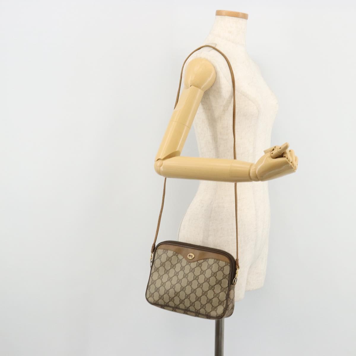 GUCCI GG Supreme Shoulder Bag Beige Gold 97 02 068 Auth ep14104