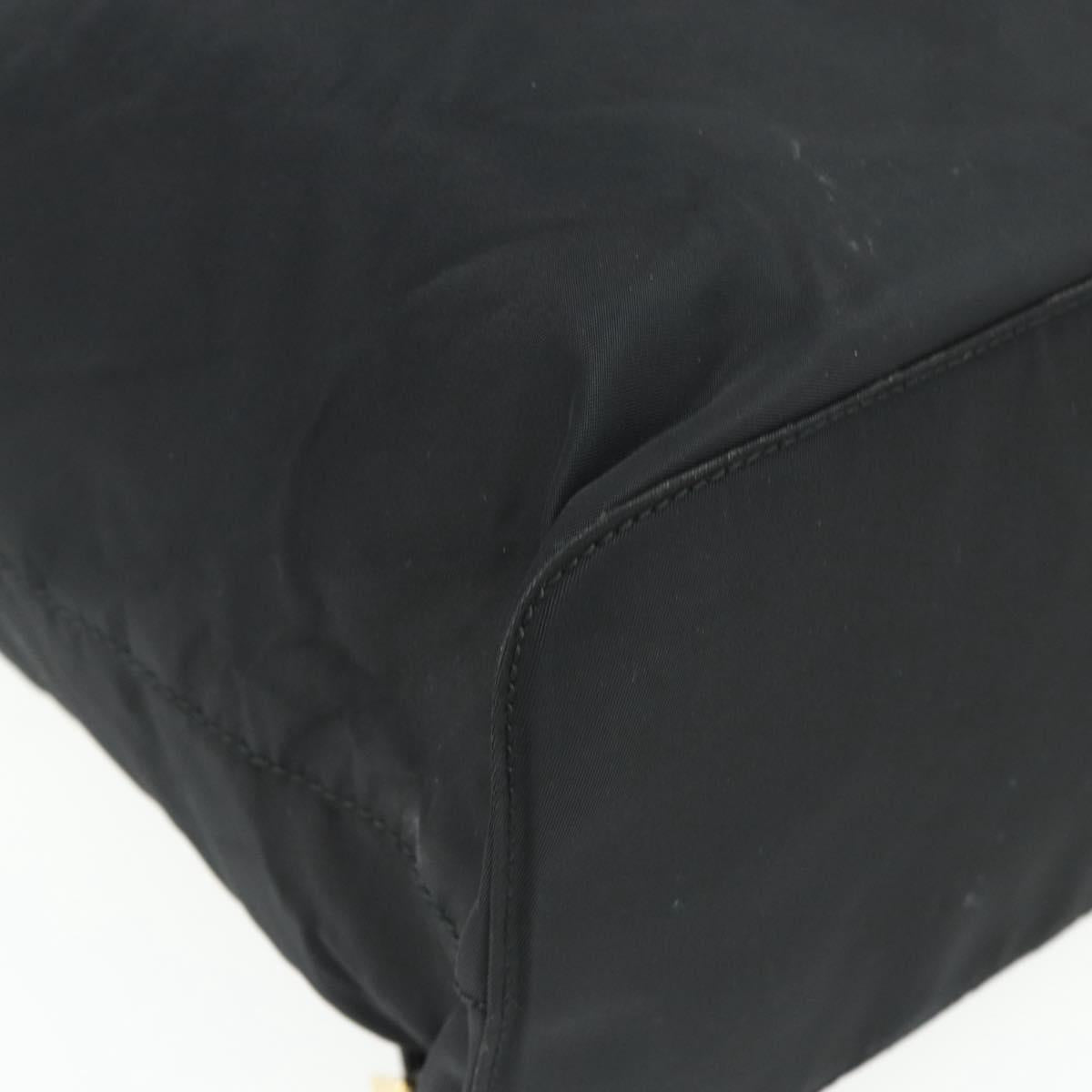 PRADA Chain Backpack Nylon Gold Black Auth ep14107A