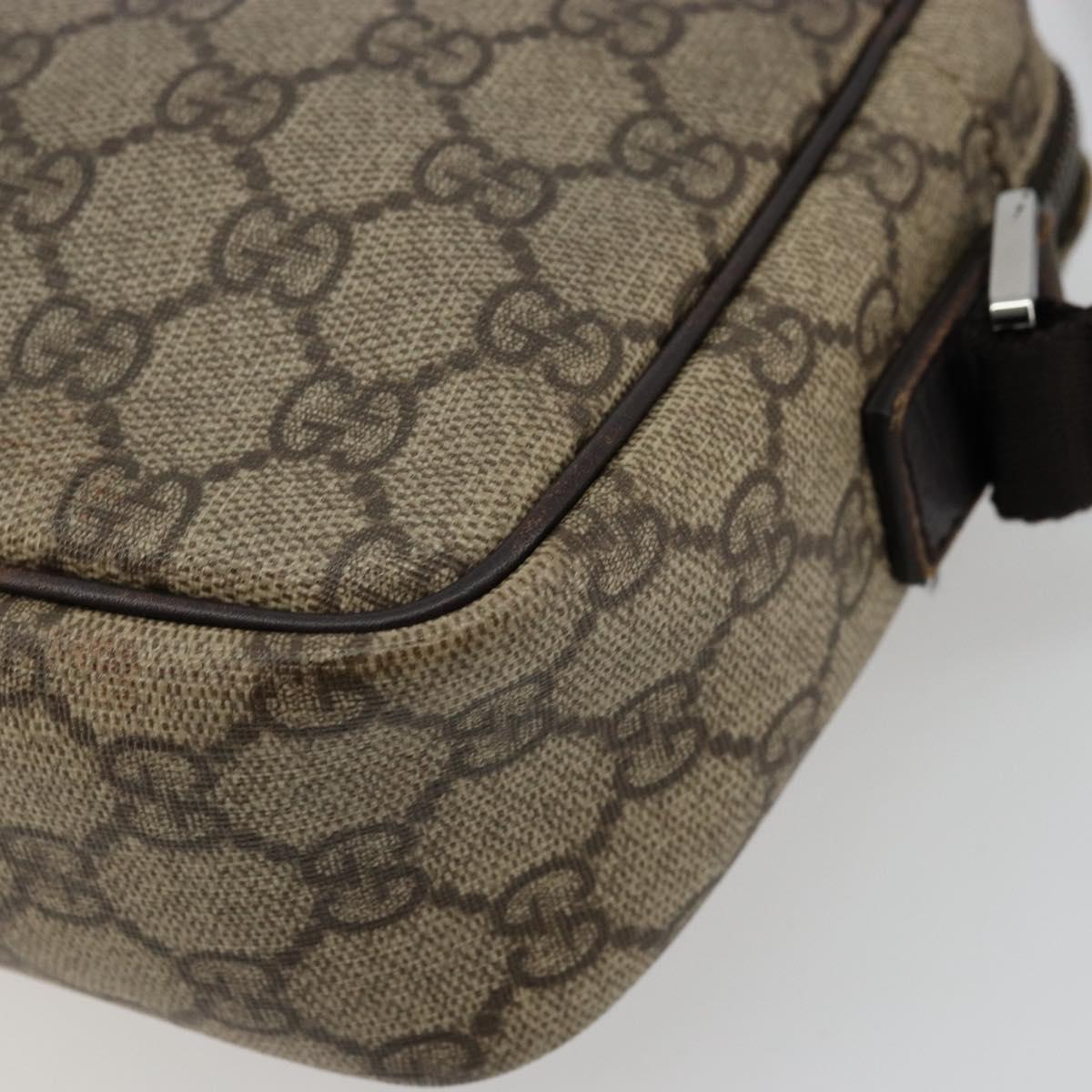 GUCCI GG Supreme Shoulder Bag PVC Beige Silver 114291 Auth ep14124
