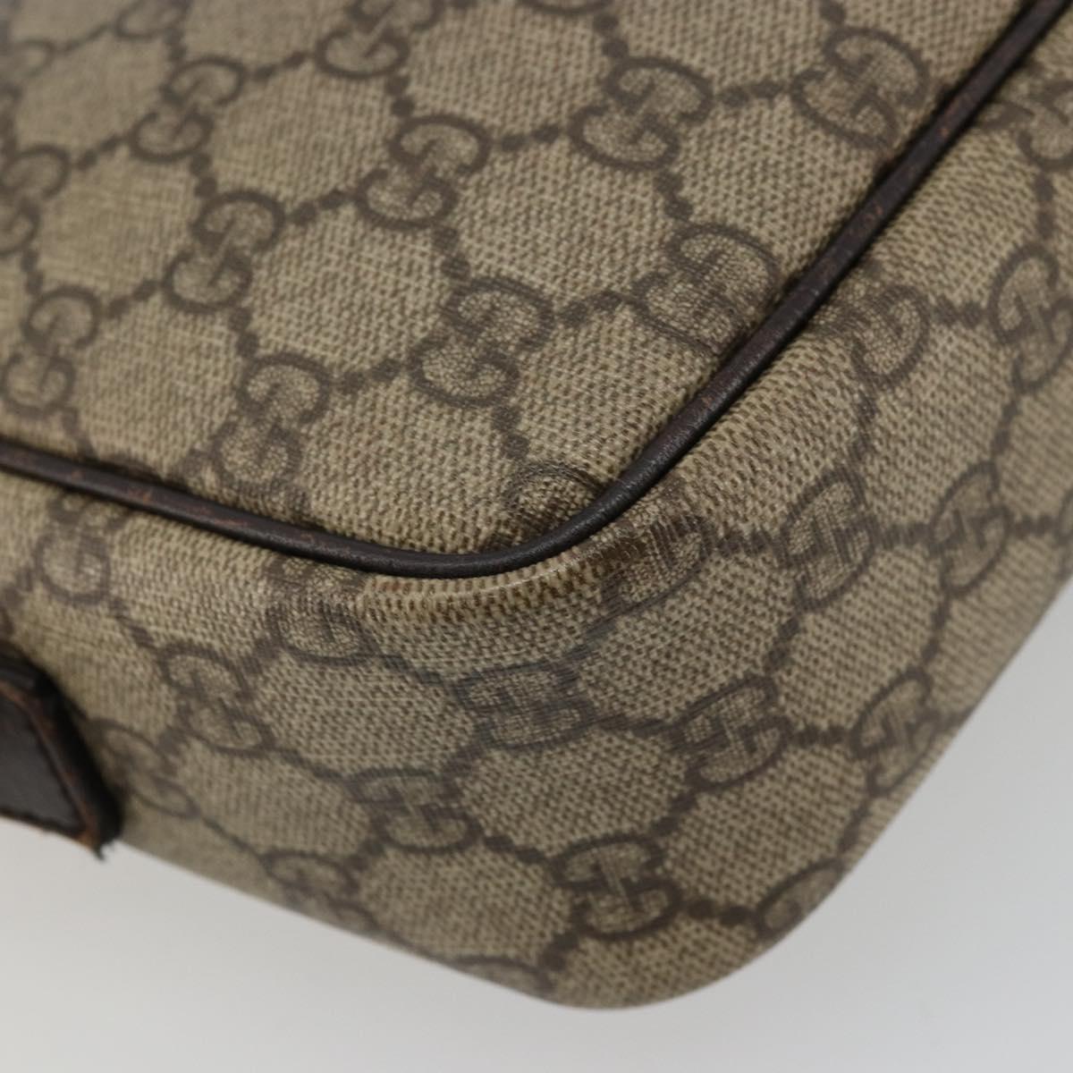 GUCCI GG Supreme Shoulder Bag PVC Beige Silver 114291 Auth ep14124
