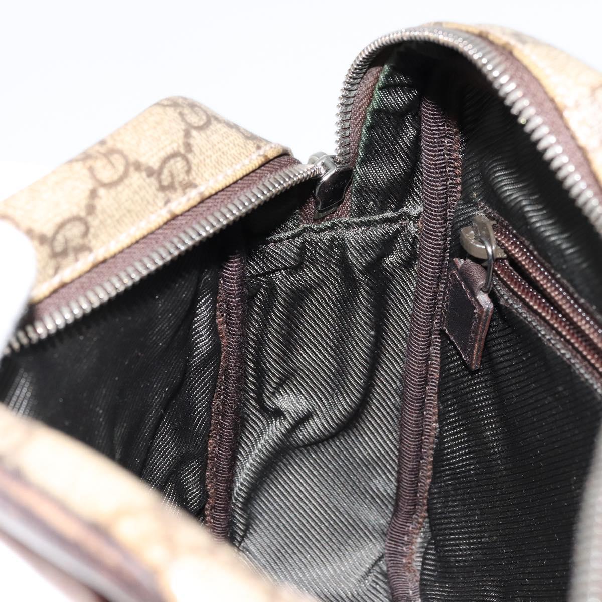GUCCI GG Supreme Shoulder Bag PVC Beige Silver 114291 Auth ep14124
