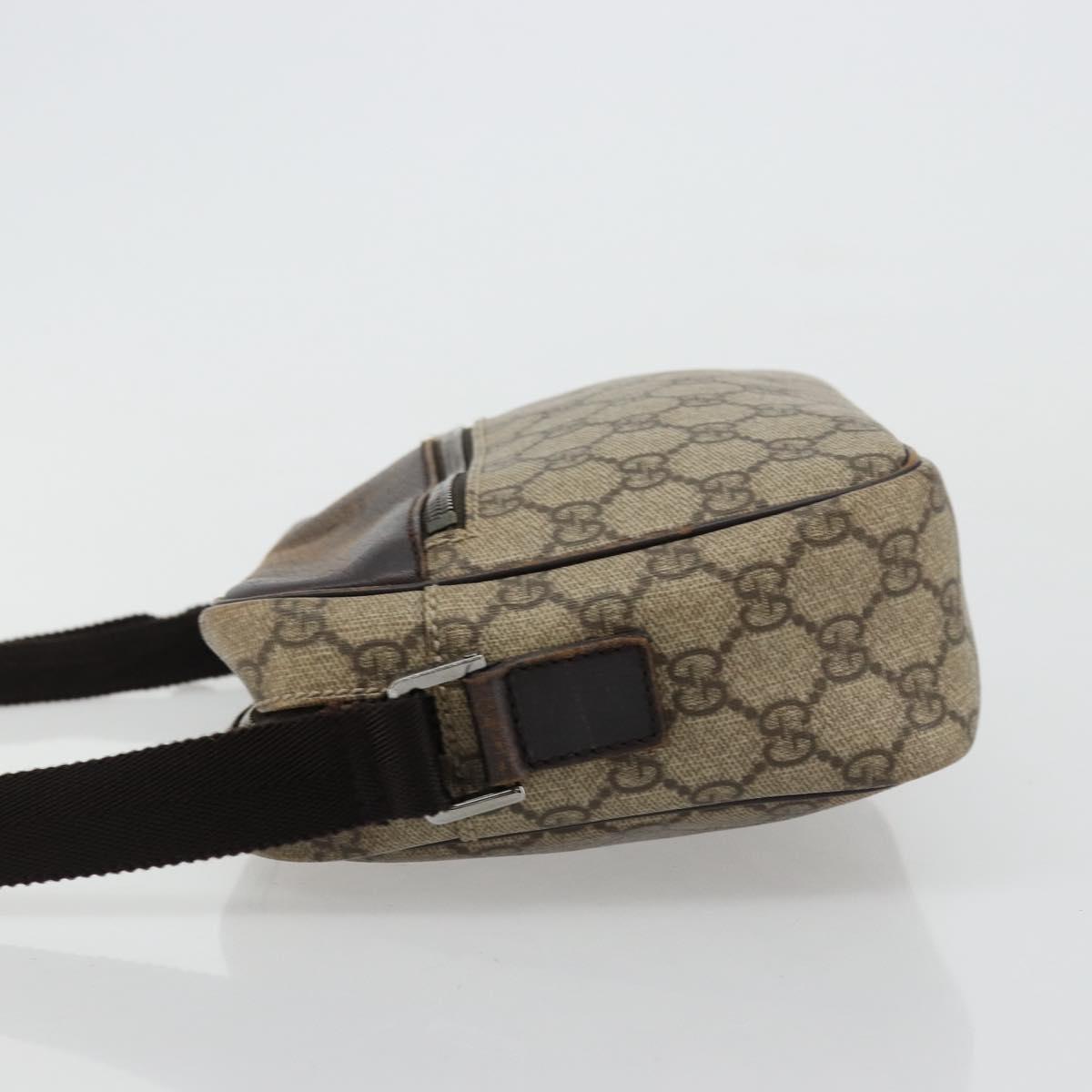 GUCCI GG Supreme Shoulder Bag PVC Beige Silver 114291 Auth ep14124