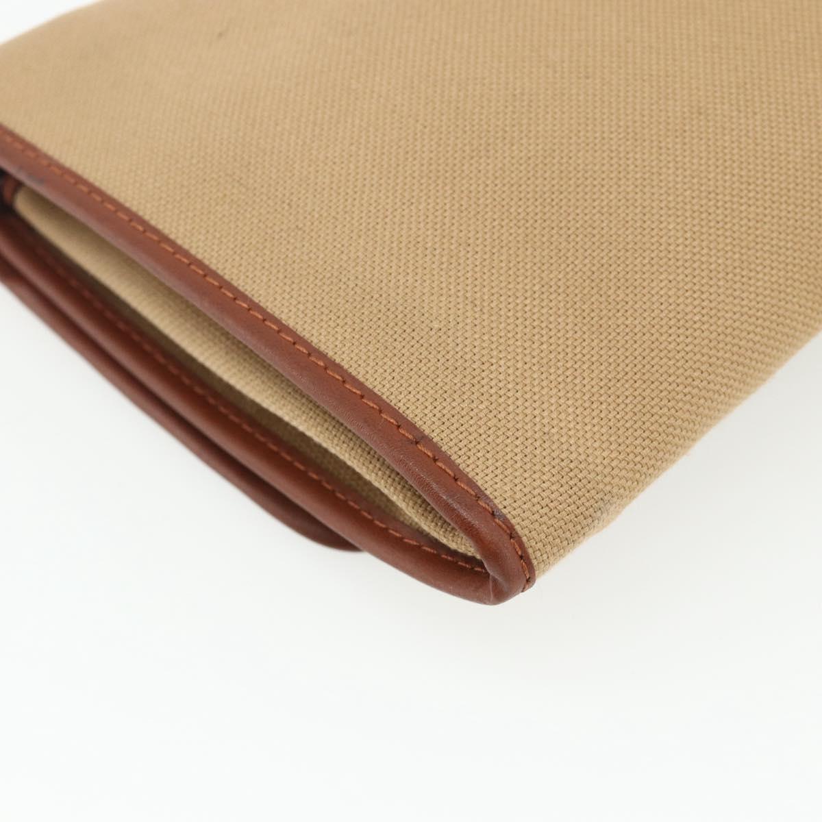 SAINT LAURENT Shoulder Bag Canvas Beige Gold Auth ep14127