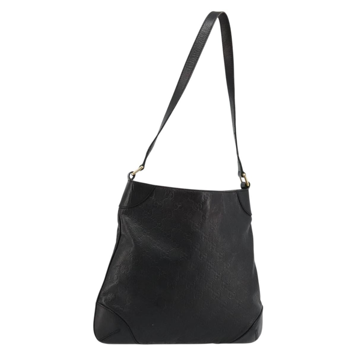 GUCCI GG Canvas Guccissima Bag Leather Outlet Black Gold 248272 Auth ep14133A
