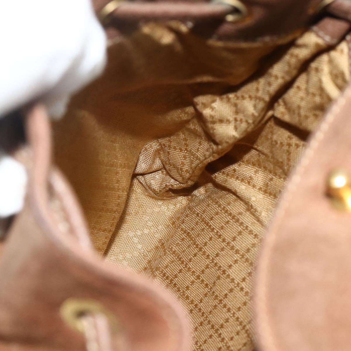 GUCCI Bamboo Backpack Suede Brown Gold 003 3444 0030 Auth ep14134