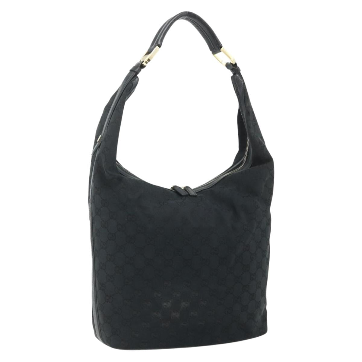 GUCCI GG Canvas Shoulder Bag Black Gold 001 4287 Auth ep14135