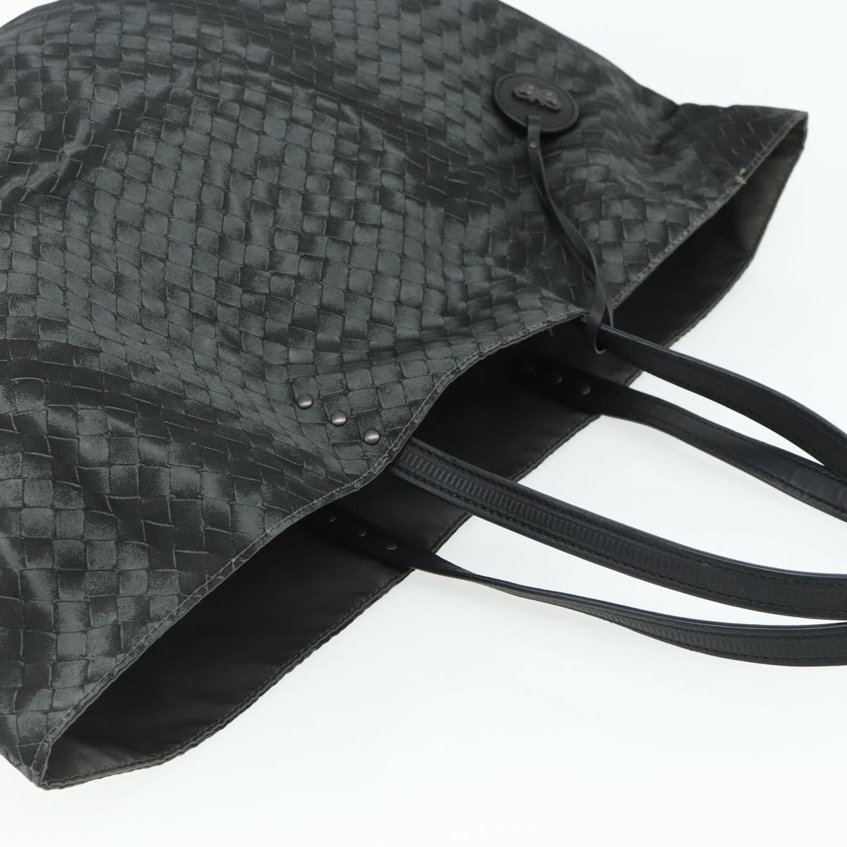 BOTTEGA VENETA INTRECCIATO Print Tote Bag Nylon Gray Auth ep14142A
