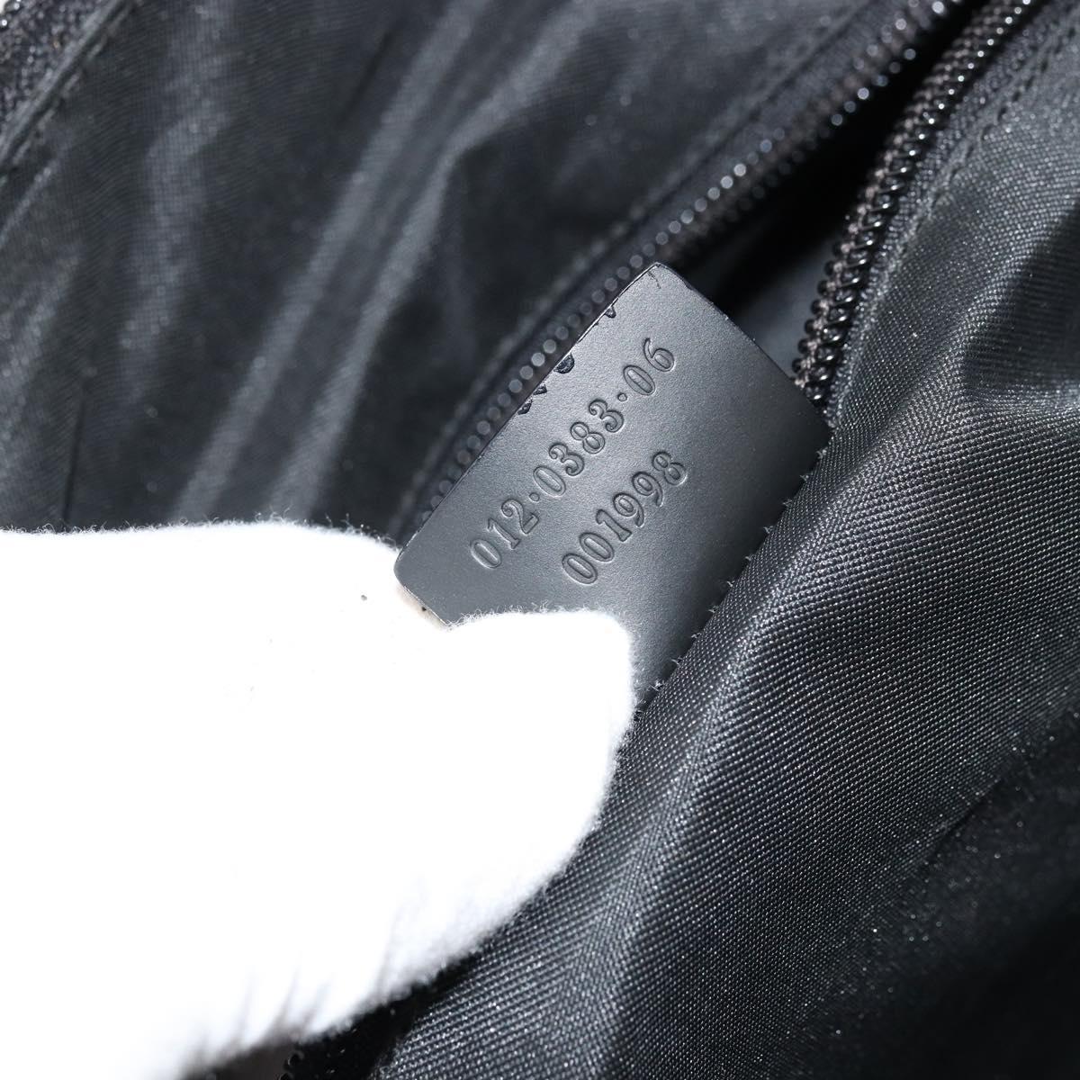 GUCCI GG Supreme Boston Bag PVC Black Silver Auth ep14143