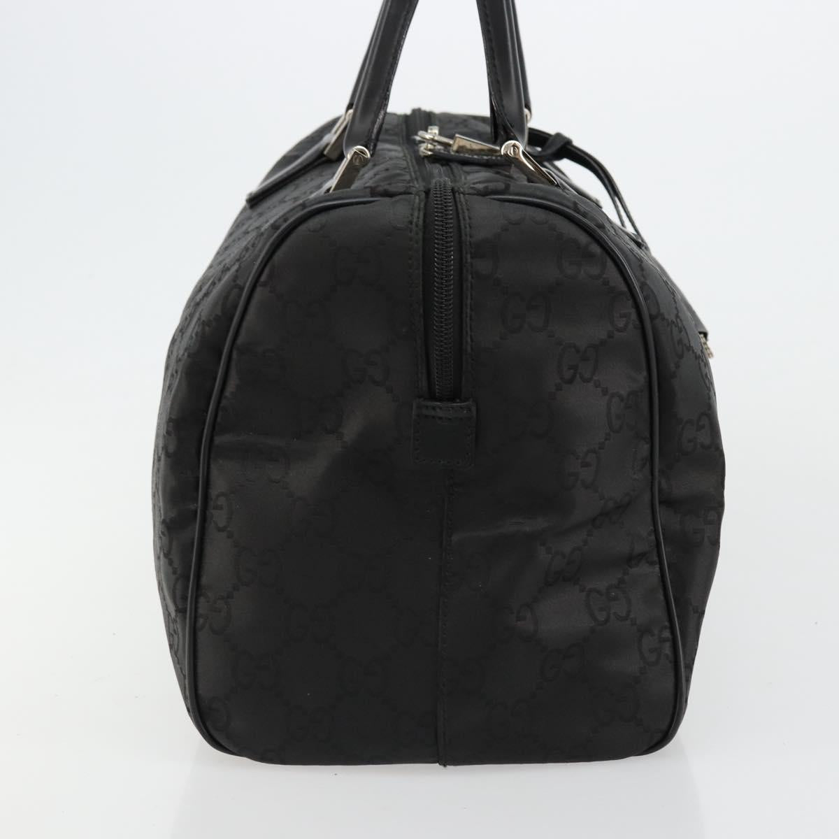 GUCCI GG Supreme Boston Bag PVC Black Silver Auth ep14143