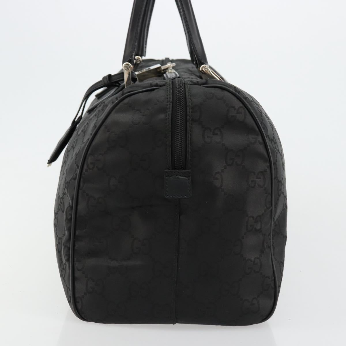 GUCCI GG Supreme Boston Bag PVC Black Silver Auth ep14143