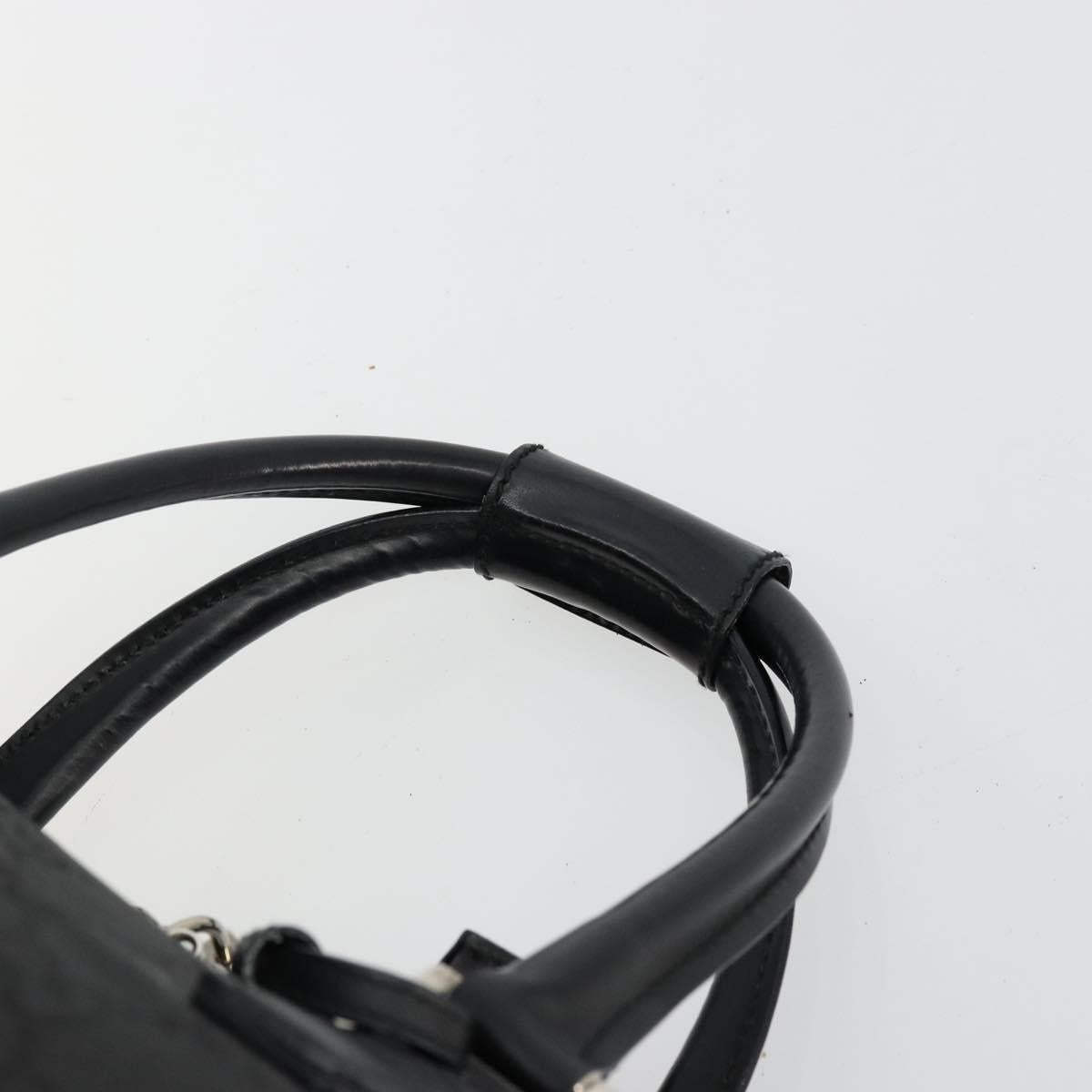 GUCCI GG Supreme Boston Bag PVC Black Silver Auth ep14143