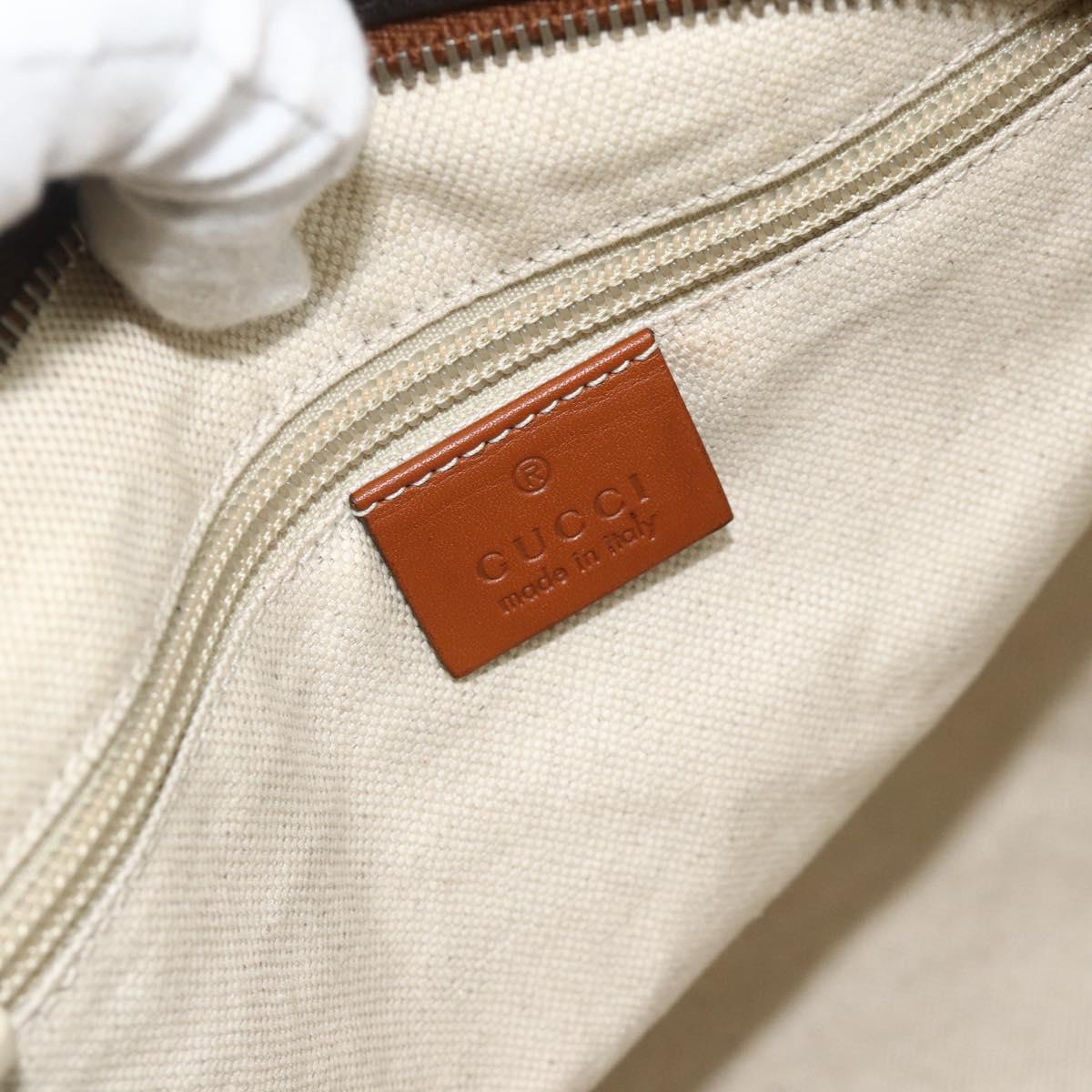 GUCCI GG Canvas Shoulder Bag Nylon Brown Silver 314529 Auth ep14151