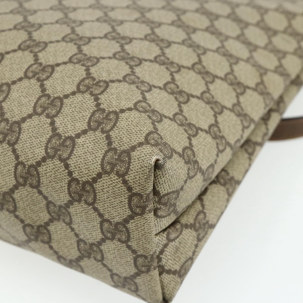 GUCCI GG Supreme Tote Bag PVC Beige Gold Auth ep14152