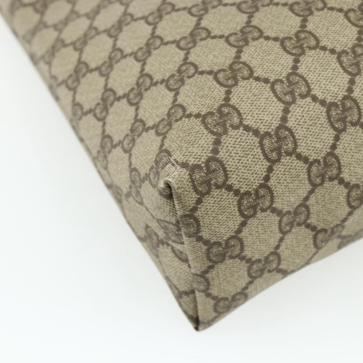 GUCCI GG Supreme Tote Bag PVC Beige Gold Auth ep14152