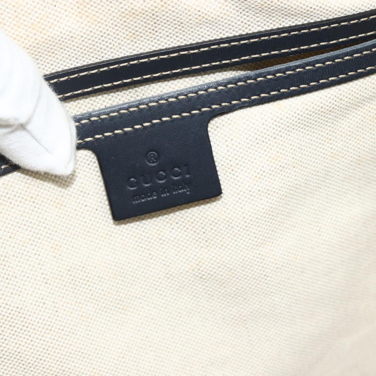 GUCCI GG Supreme Tote Bag PVC Navy Silver 223668 Auth ep14163A