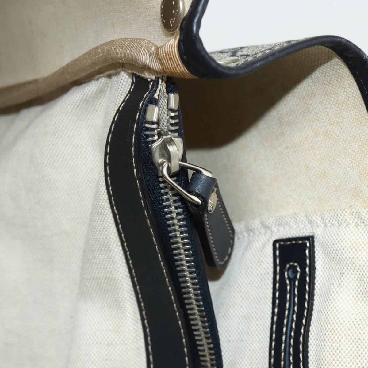 GUCCI GG Supreme Tote Bag PVC Navy Silver 223668 Auth ep14163A