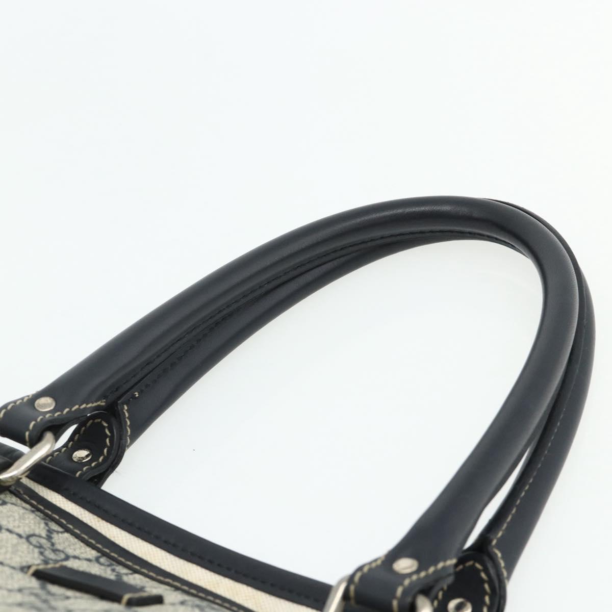 GUCCI GG Supreme Tote Bag PVC Navy Silver 223668 Auth ep14163A