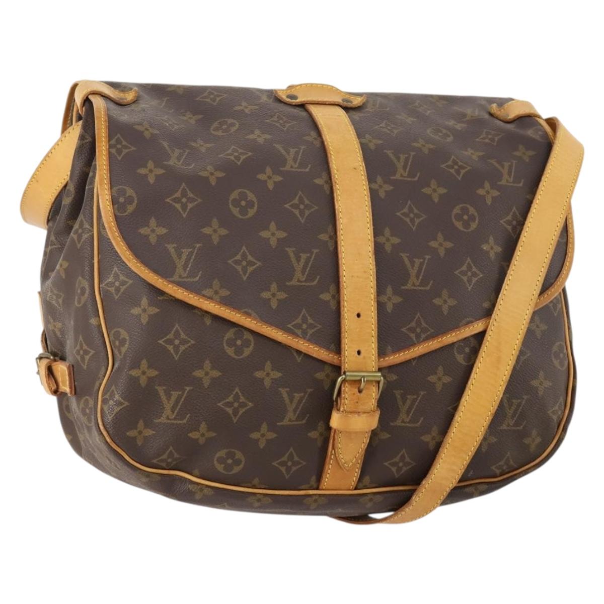 LOUIS VUITTON Monogram Saumur 35 Shoulder Bag M42254 LV Auth ep14166