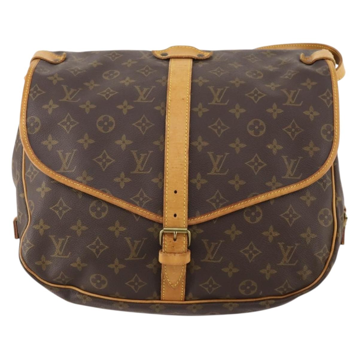 LOUIS VUITTON Monogram Saumur 35 Shoulder Bag M42254 LV Auth ep14166