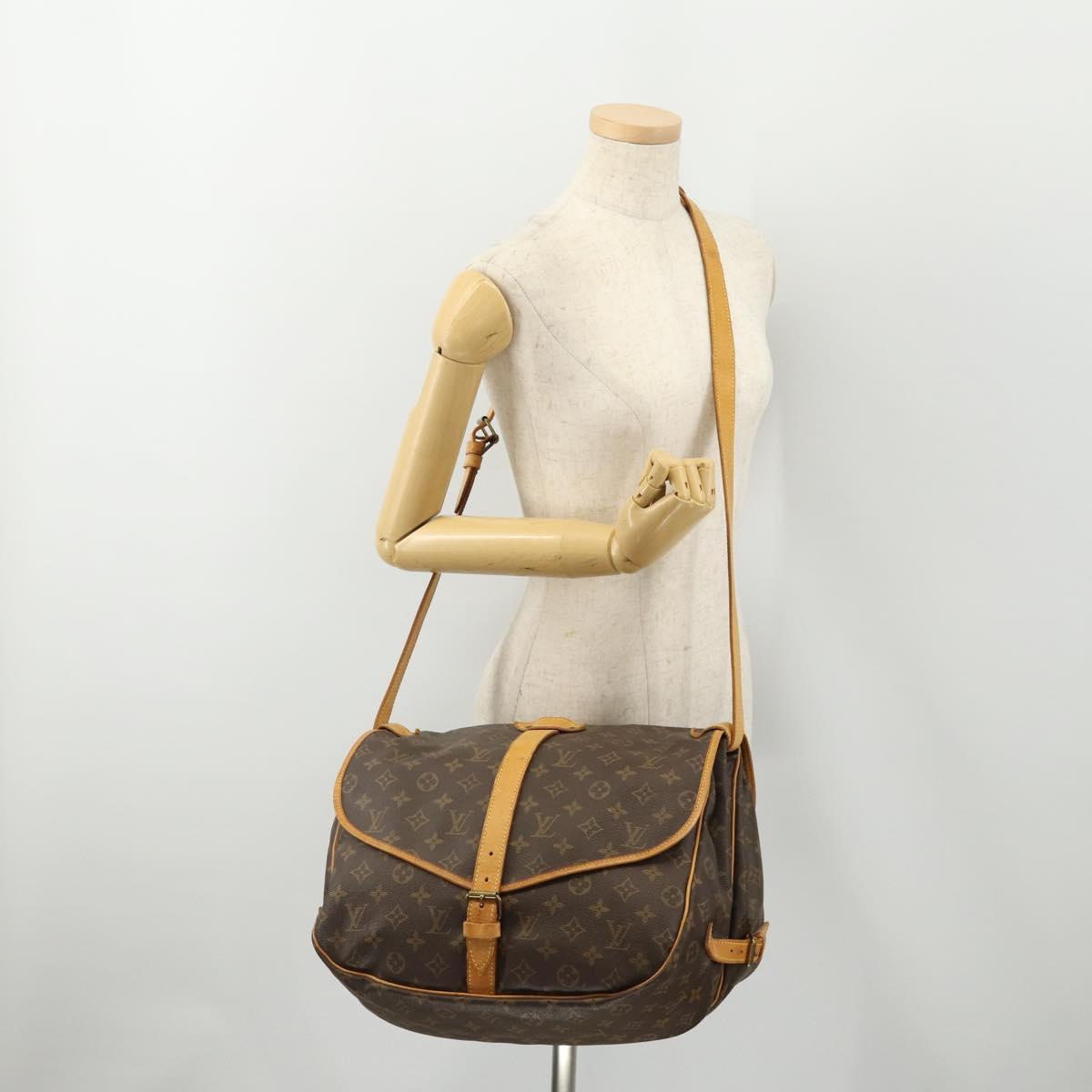 LOUIS VUITTON Monogram Saumur 35 Shoulder Bag M42254 LV Auth ep14166