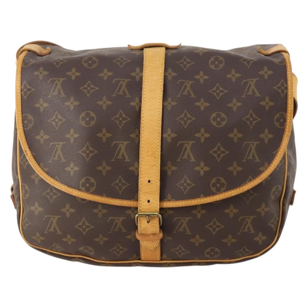 LOUIS VUITTON Monogram Saumur 35 Shoulder Bag M42254 LV Auth ep14166