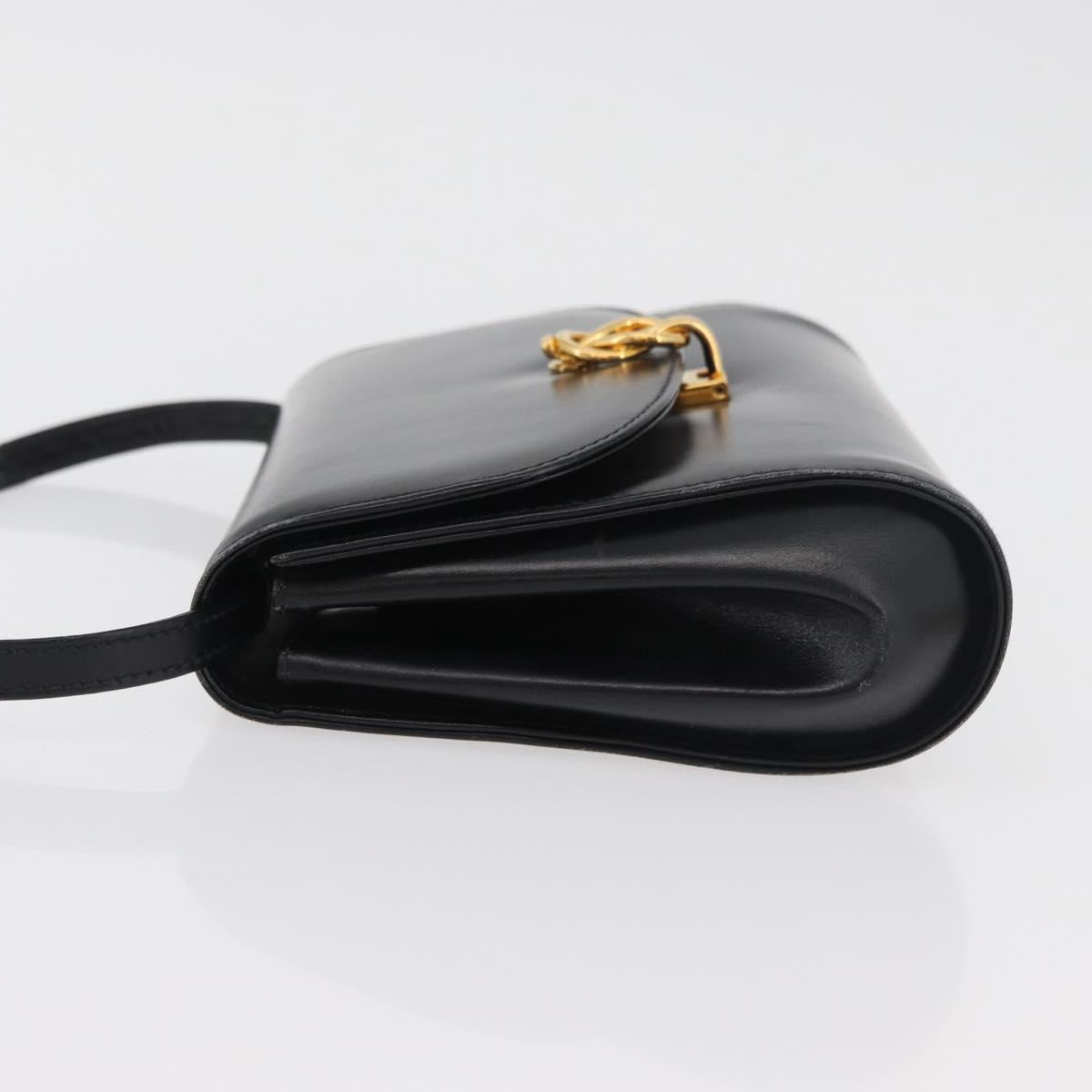 GUCCI Shoulder Bag Leather Black Gold 004 056 0219 Auth ep14171