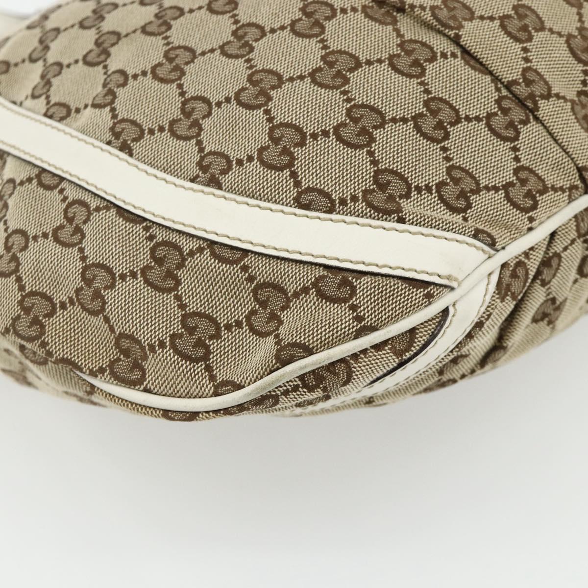 GUCCI GG Canvas Abbey Shoulder Bag Beige Gold 204940 Auth ep14172