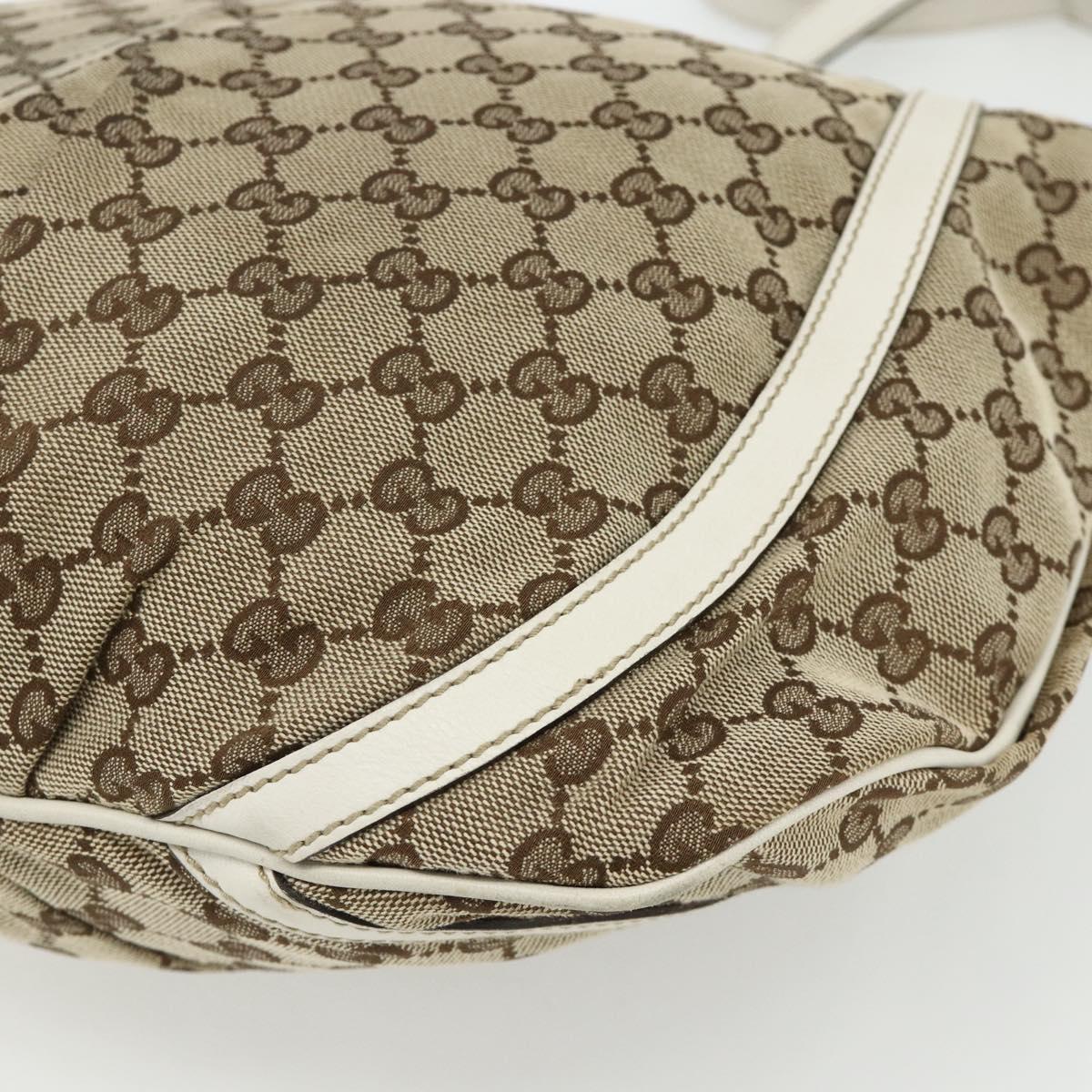 GUCCI GG Canvas Abbey Shoulder Bag Beige Gold 204940 Auth ep14172