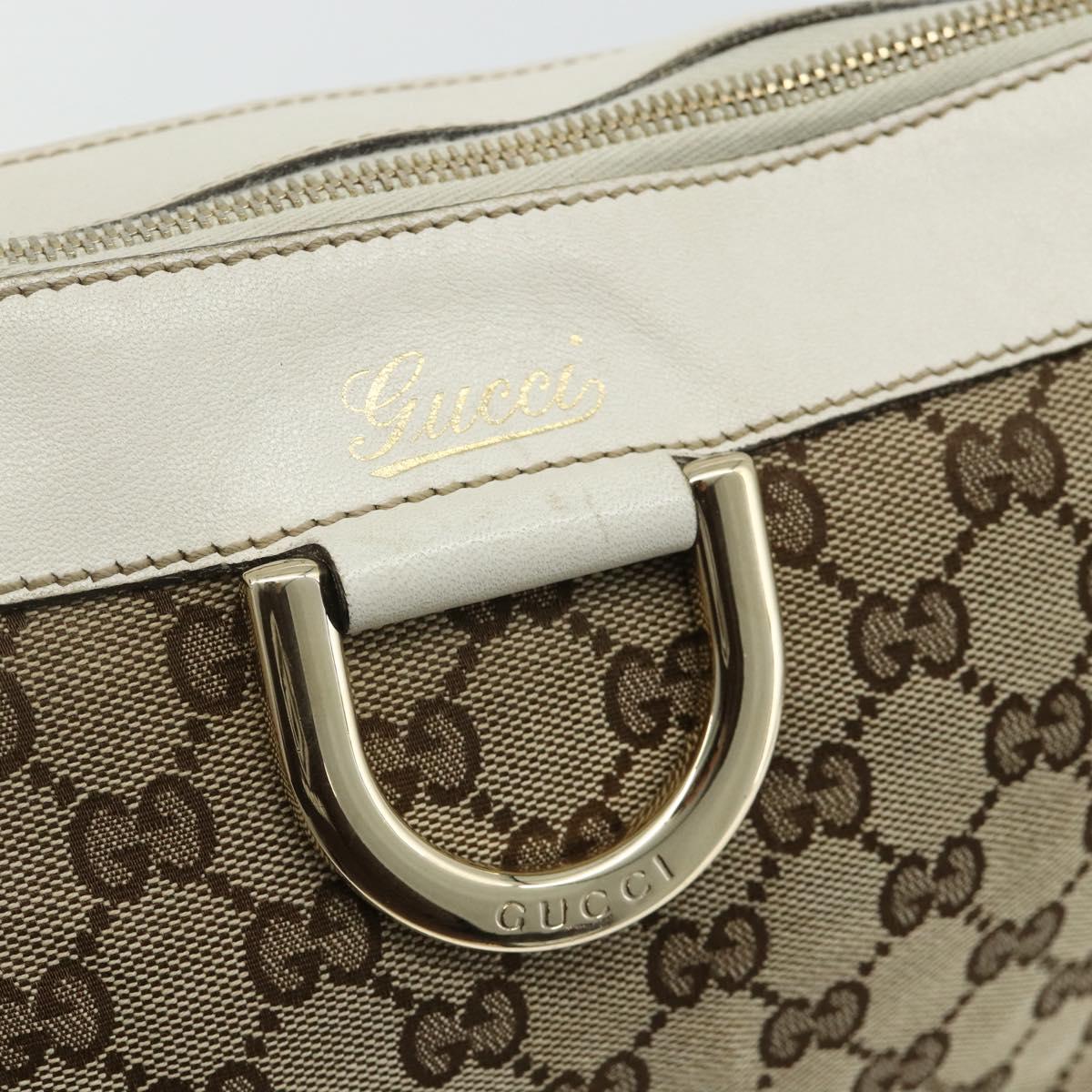 GUCCI GG Canvas Abbey Shoulder Bag Beige Gold 204940 Auth ep14172