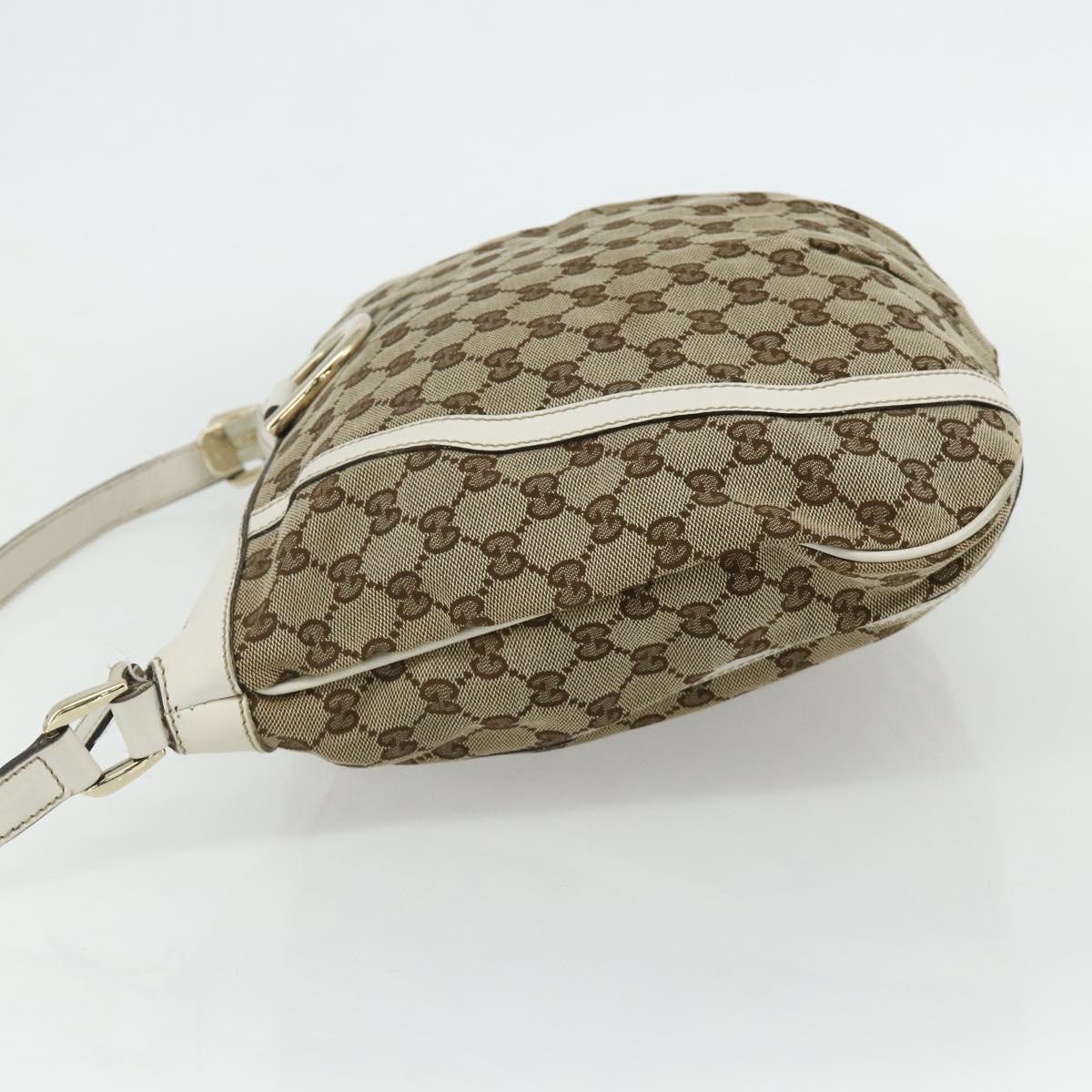 GUCCI GG Canvas Abbey Shoulder Bag Beige Gold 204940 Auth ep14172