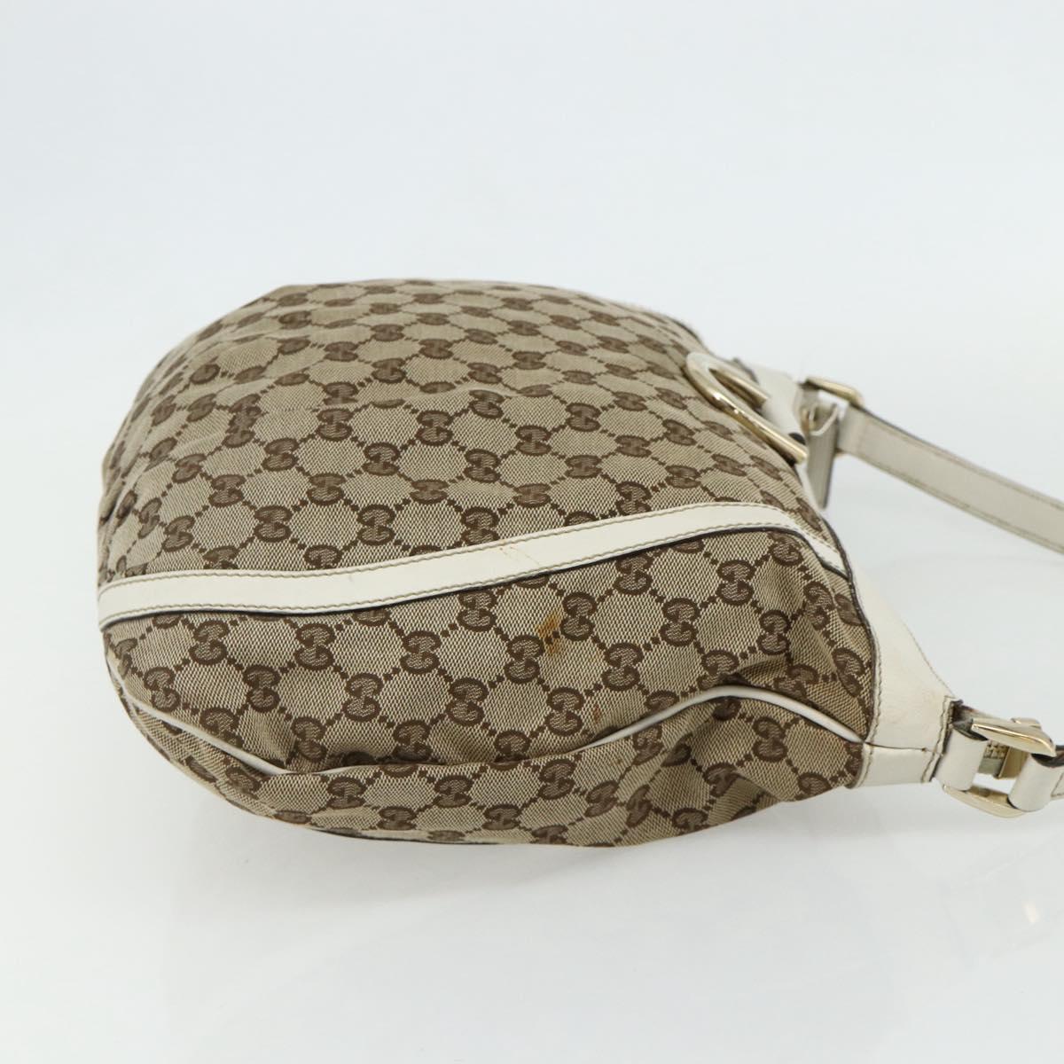GUCCI GG Canvas Abbey Shoulder Bag Beige Gold 204940 Auth ep14172