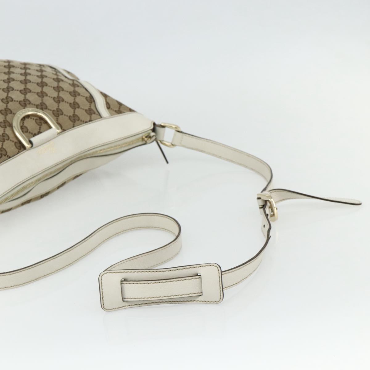 GUCCI GG Canvas Abbey Shoulder Bag Beige Gold 204940 Auth ep14172