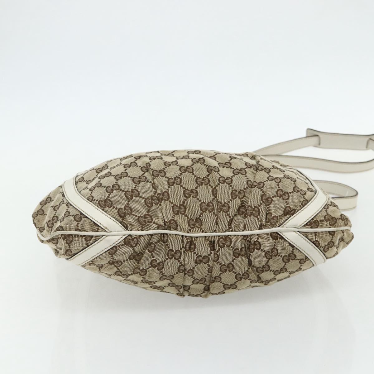 GUCCI GG Canvas Abbey Shoulder Bag Beige Gold 204940 Auth ep14172