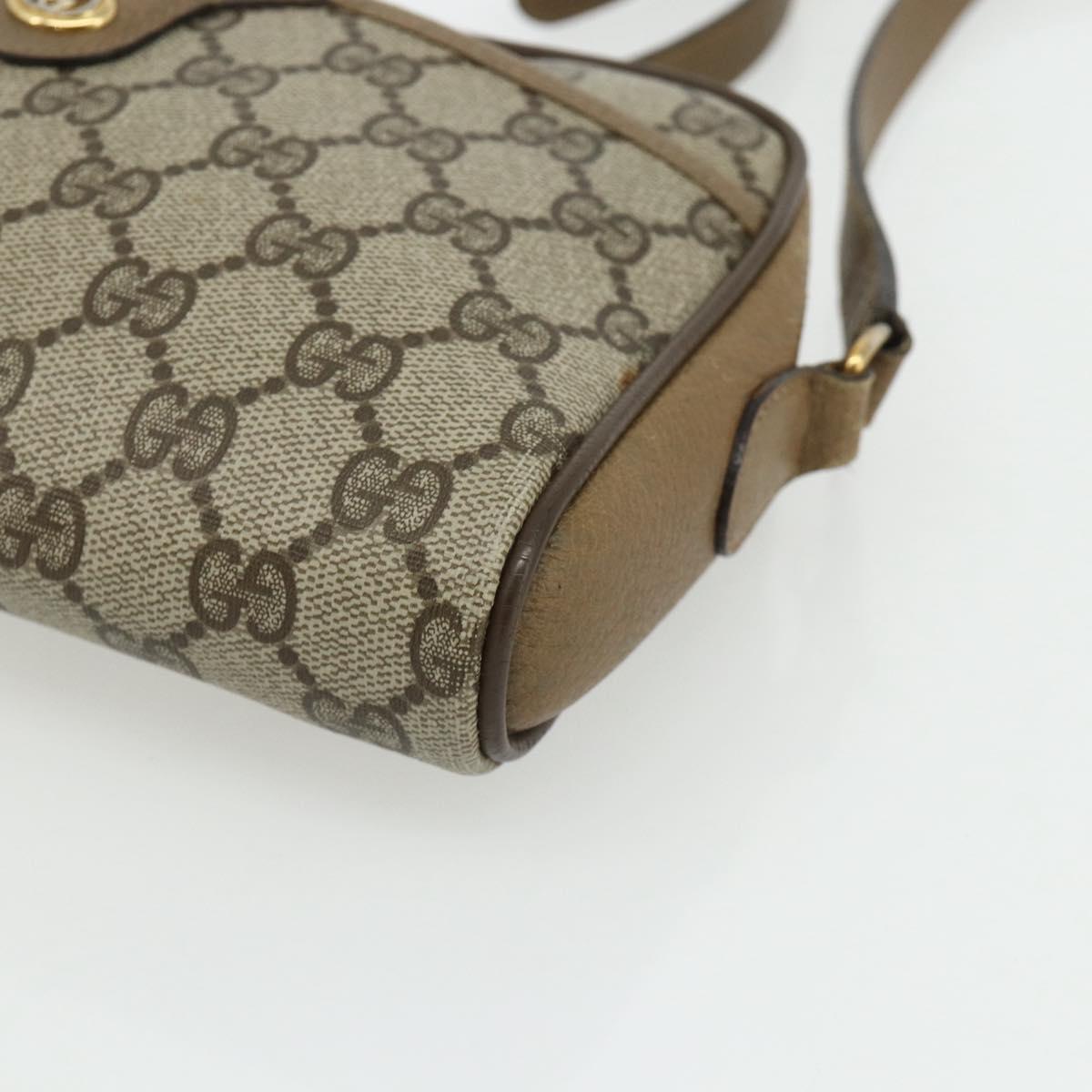GUCCI GG Supreme Web Sherry Line Bag PVC Beige Gold 116 02 089 Auth ep14174