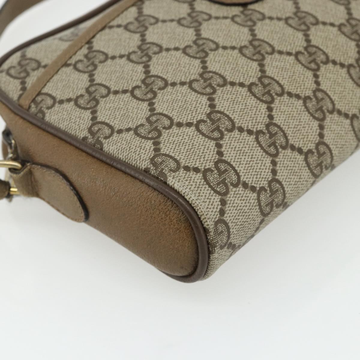 GUCCI GG Supreme Web Sherry Line Bag PVC Beige Gold 116 02 089 Auth ep14174