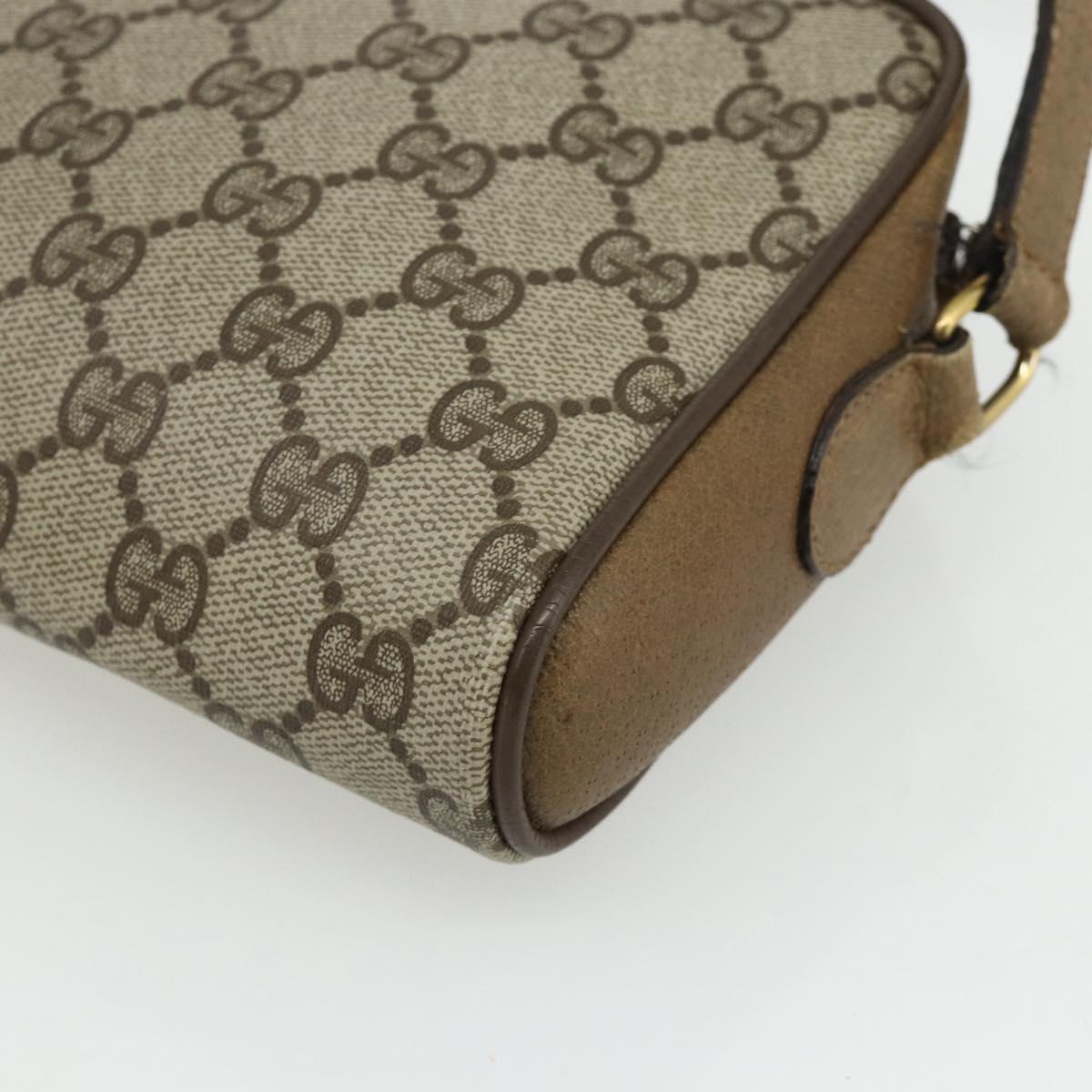 GUCCI GG Supreme Web Sherry Line Bag PVC Beige Gold 116 02 089 Auth ep14174