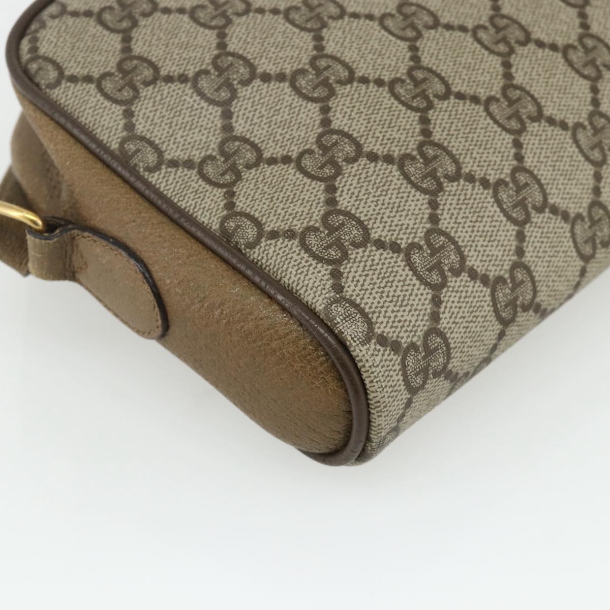 GUCCI GG Supreme Web Sherry Line Bag PVC Beige Gold 116 02 089 Auth ep14174