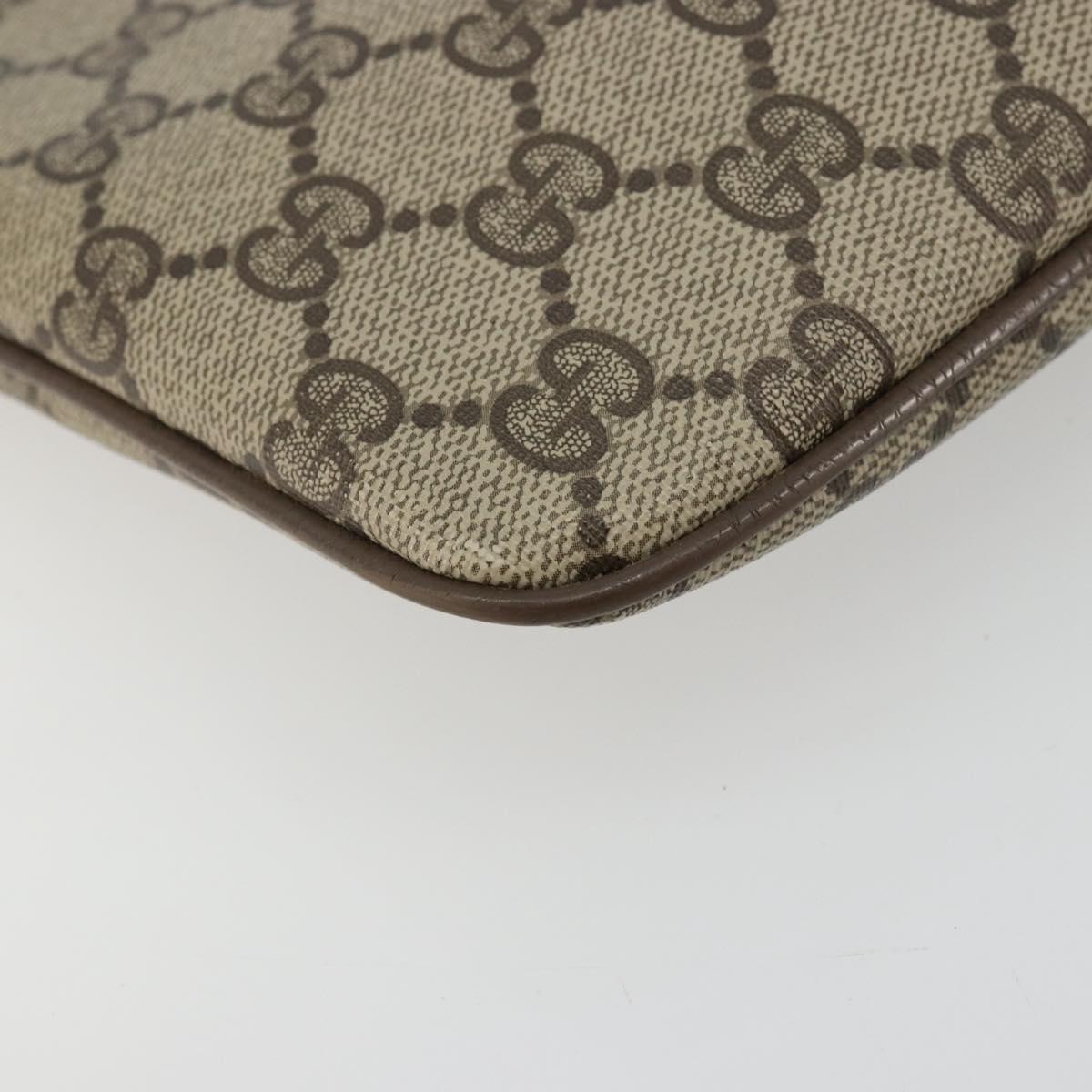 GUCCI GG Supreme Web Sherry Line Bag PVC Beige Gold 98 02 047 Auth ep14179