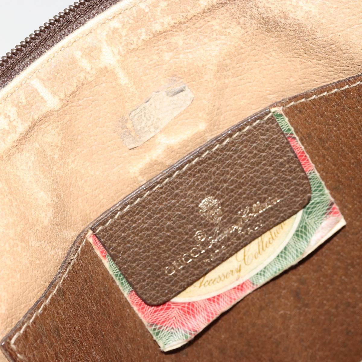 GUCCI GG Supreme Web Sherry Line Bag PVC Beige Gold 98 02 047 Auth ep14179