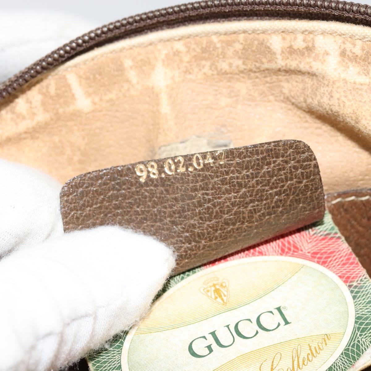GUCCI GG Supreme Web Sherry Line Bag PVC Beige Gold 98 02 047 Auth ep14179