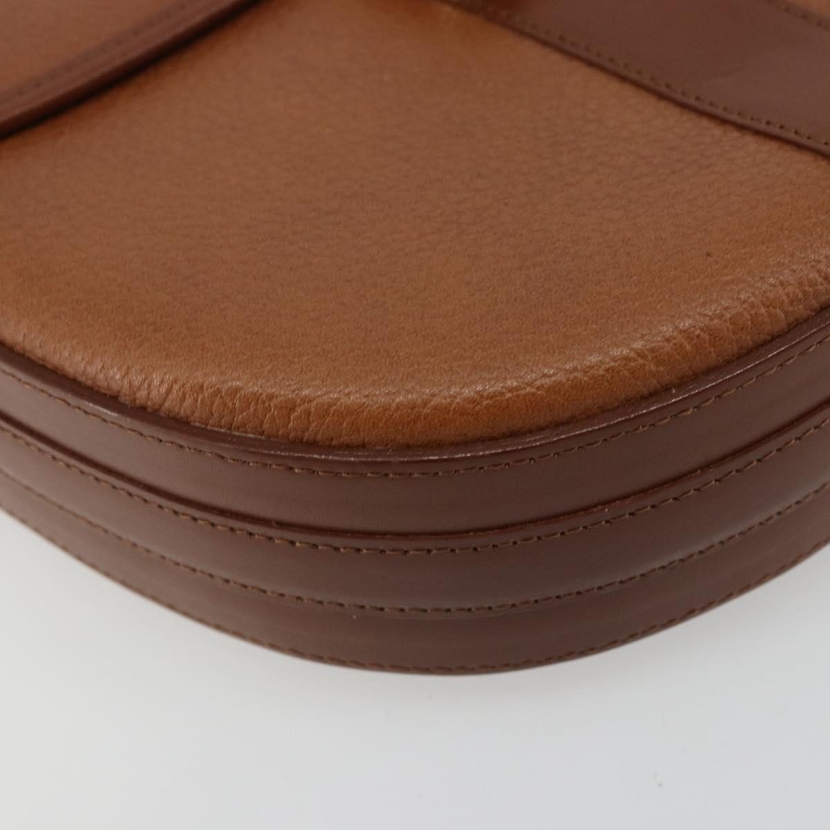 Burberrys Shoulder Bag Leather Brown Gold Auth ep14186