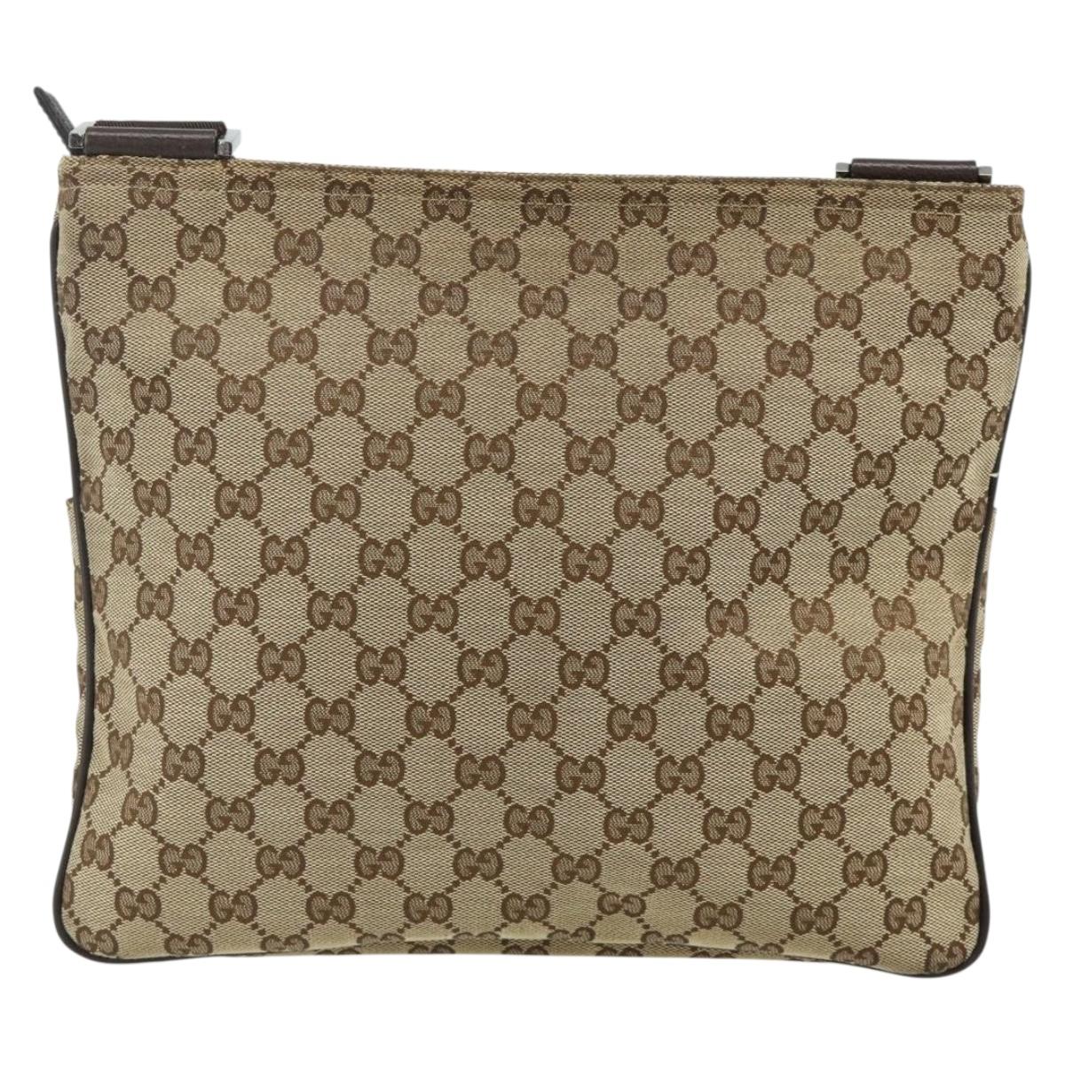 GUCCI GG Canvas Shoulder Bag Beige Brown 256100 Auth ep14187