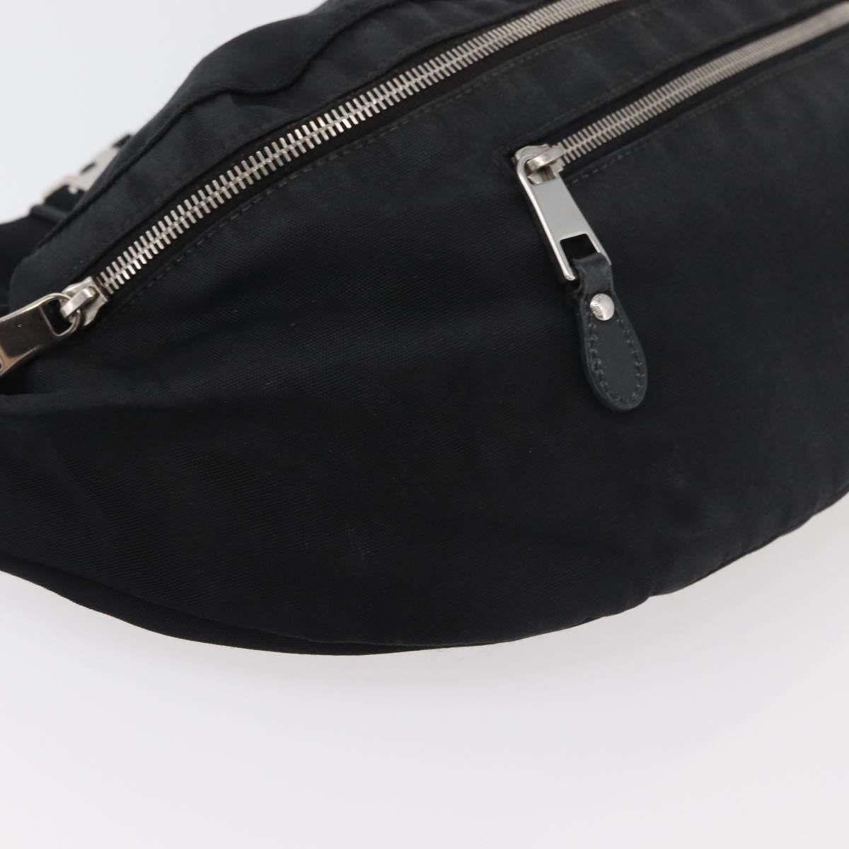 GUCCI Web Sherry Line Shoulder Bag Nylon Black Silver 246409 Auth ep14192