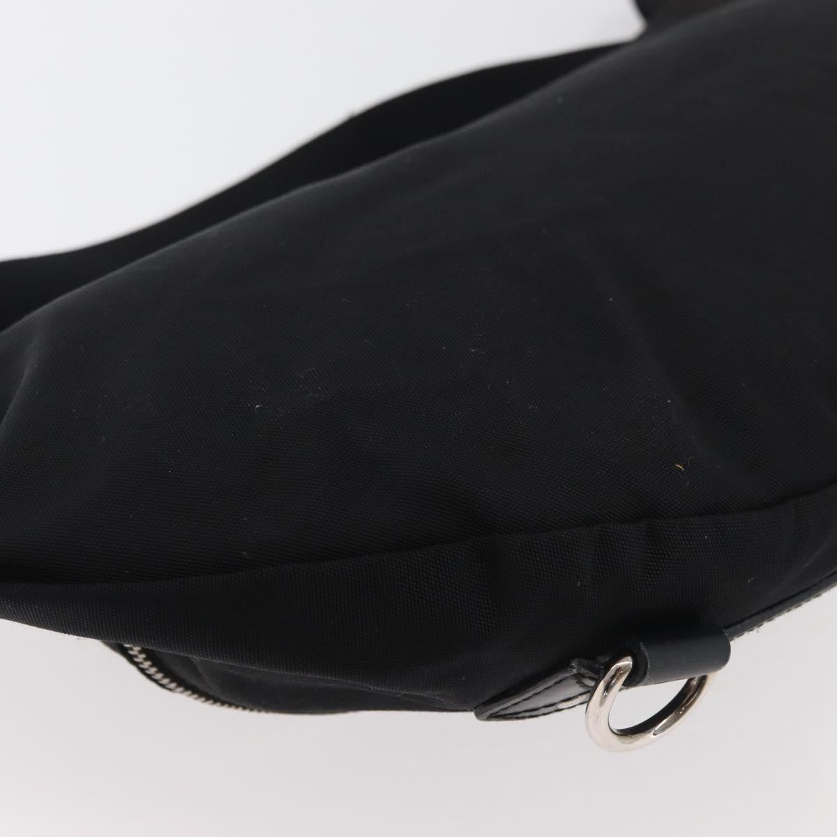 GUCCI Web Sherry Line Shoulder Bag Nylon Black Silver 246409 Auth ep14192