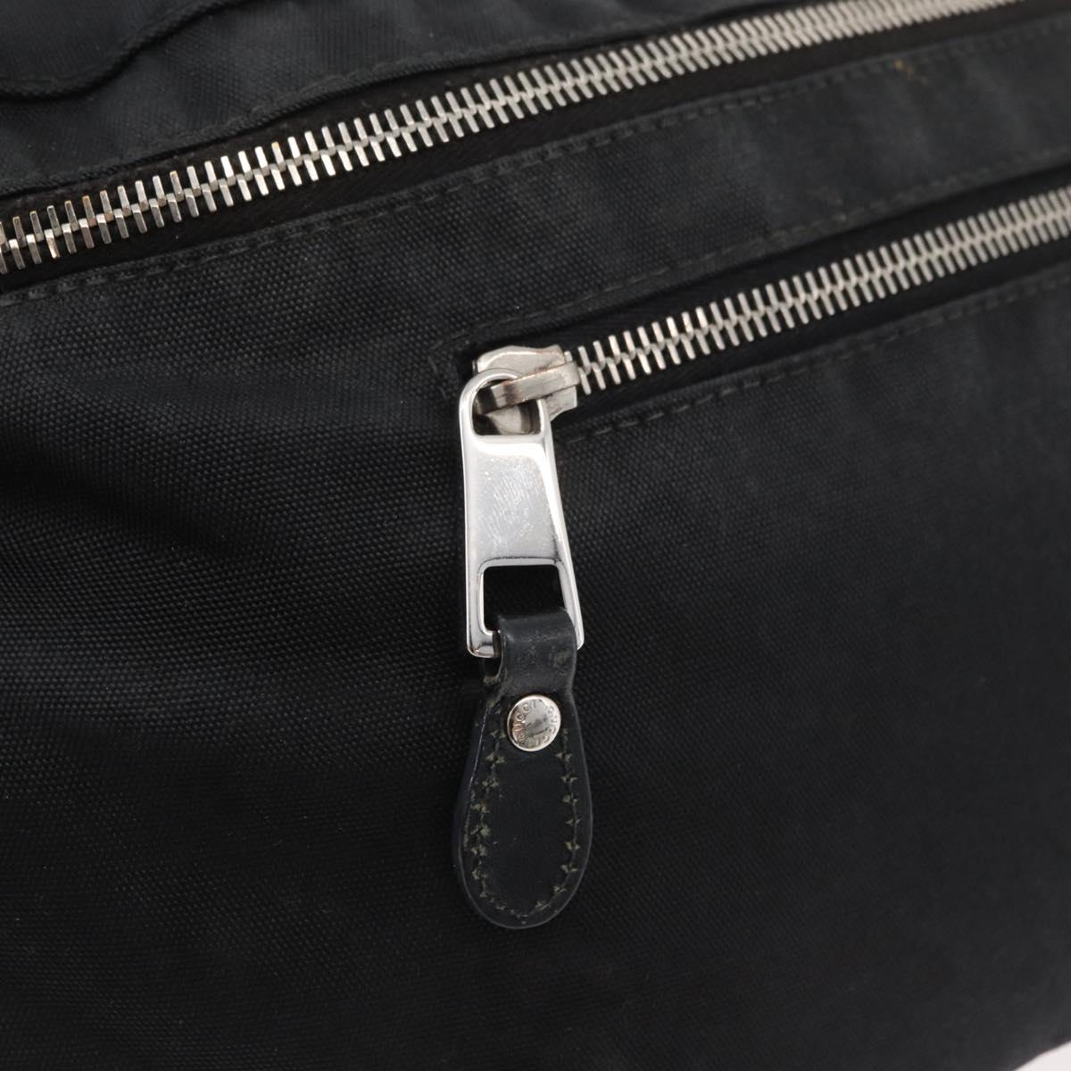 GUCCI Web Sherry Line Shoulder Bag Nylon Black Silver 246409 Auth ep14192